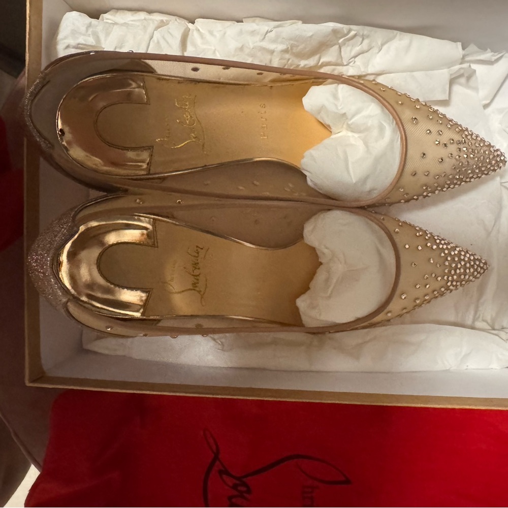 Christian Louboutin Gold Studded Heels